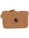 Logo Patch Suede Zipper Half Wallet Brown - CARHARTT WIP - BALAAN 2