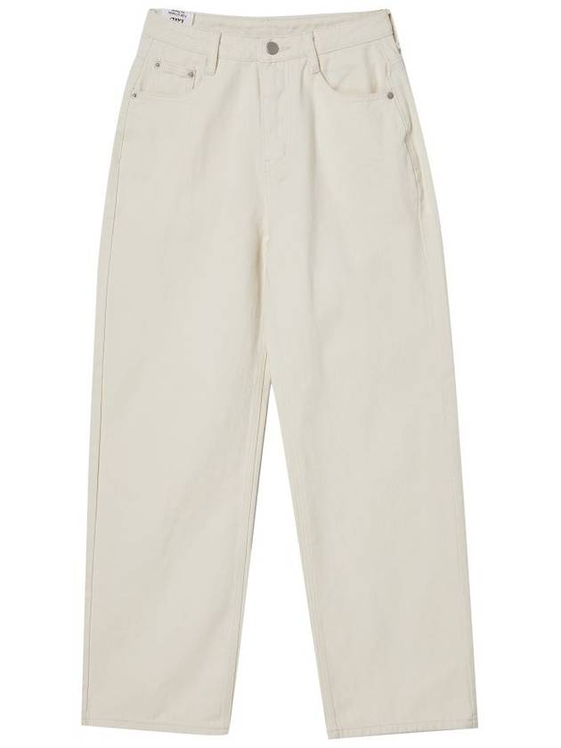 Cotton Twill Semi Wide Jeans Ivory - THE GREEN LAB - BALAAN 2