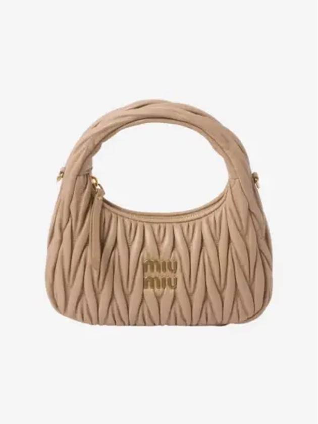 Wander Materasse Nappa Leather Mini Hobo Tote Bag Beige - MIU MIU - BALAAN 3