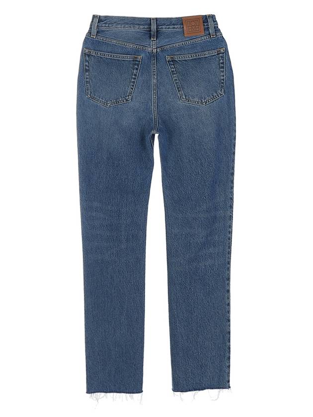 Women's Classic Cut Washed Denim Straight Jeans Blue - TOTEME - BALAAN.