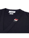 Men's Jersey Stitch V-Neck Cardigan Navy - THOM BROWNE - BALAAN 4