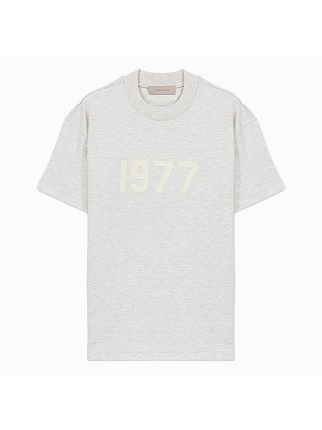 1977 Logo Print Cotton Short Sleeve T-Shirt Light Oatmeal - FEAR OF GOD ESSENTIALS - BALAAN 1