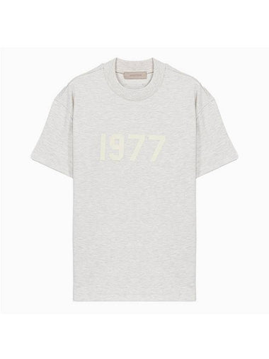 1977 Logo Print Cotton Short Sleeve T-Shirt Light Oatmeal - FEAR OF GOD ESSENTIALS - BALAAN 1