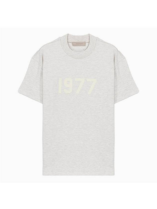 1977 Logo Print Cotton Short Sleeve T-Shirt Light Oatmeal - FEAR OF GOD ESSENTIALS - BALAAN 1