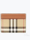 Check Print Leather Card Holder Beige - BURBERRY - BALAAN 2