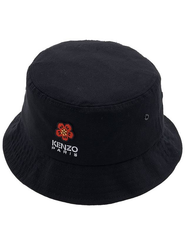 Flower Logo Bucket Hat Black - KENZO - BALAAN 11