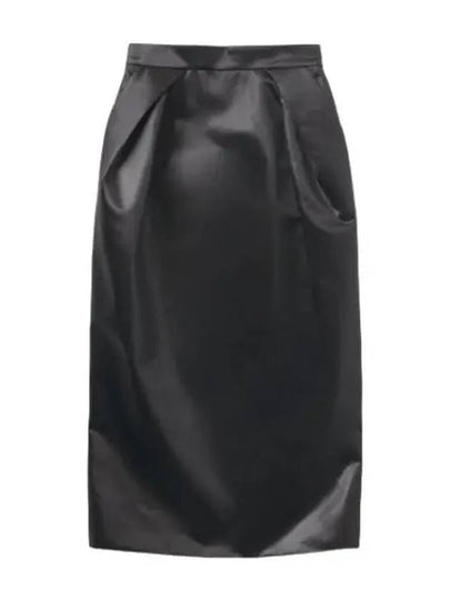 Women's Sintzed Satin Pencil Skirt Black - MAISON MARGIELA - BALAAN 2