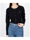 Bea ORB Embroidered Logo Crop Cardigan Black - VIVIENNE WESTWOOD - BALAAN 2