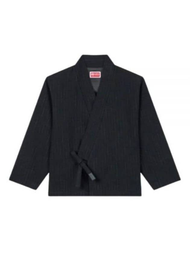 Striped Kimono Jacket Black - KENZO - BALAAN 2