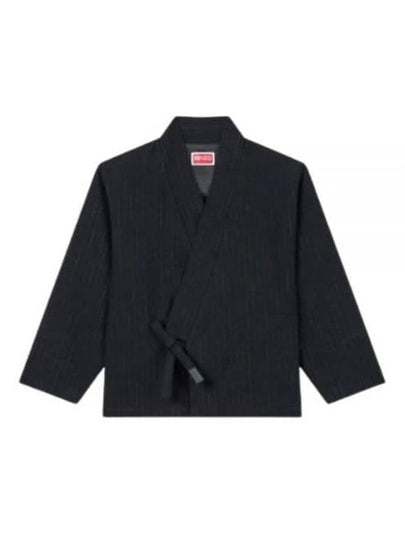 Striped Kimono Jacket Black - KENZO - BALAAN 2