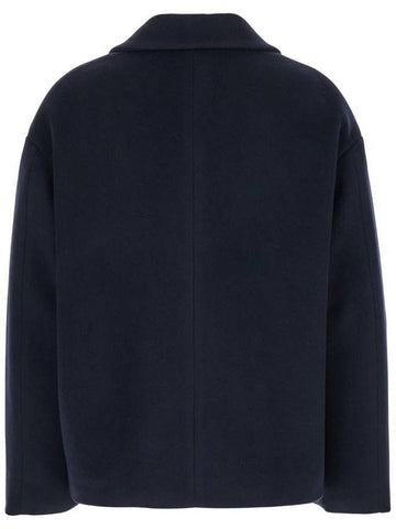 Blue Double-Breasted Jacket With Patch Pockets In Cashmere And Wool Woman - FORTE FORTE - BALAAN 1