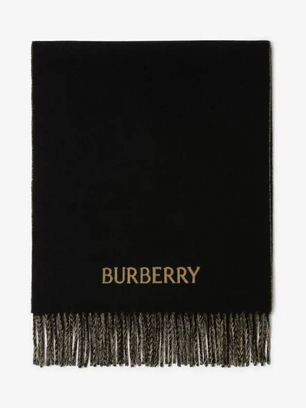 Reversible EKD Cashmere Muffler Camel Black - BURBERRY - BALAAN 3