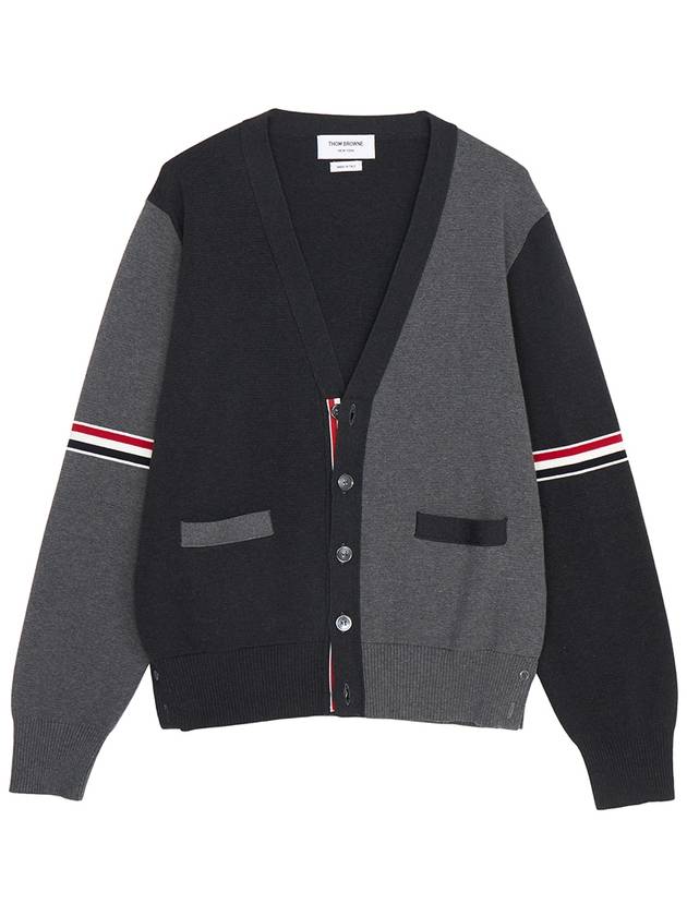 Funmix Cotton ArmBand V-Neck Cardigan Tonal Grey - THOM BROWNE - BALAAN 2