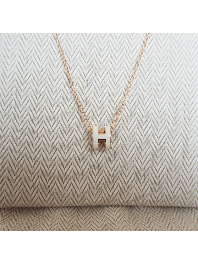 Mini Pop H Pendant Rose Gold & Blanc - HERMES - BALAAN 6