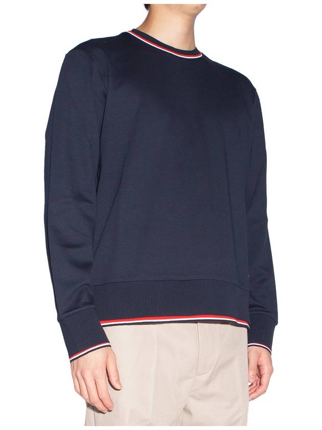 Logo Tab RWB Stripe Trimming Knit Top Navy - THOM BROWNE - BALAAN 7