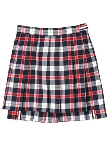 Tartan Twill Pleated Mini Skirt Women s - THOM BROWNE - BALAAN 1