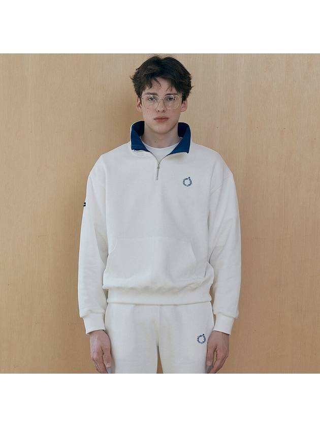 RC Round Logo Combi Half Zip Up Sweatshirt MTM White - REPLAYCONTAINER - BALAAN 2