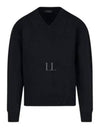 V-Neck Wool Knitted Sweater Black - PRADA - BALAAN 2