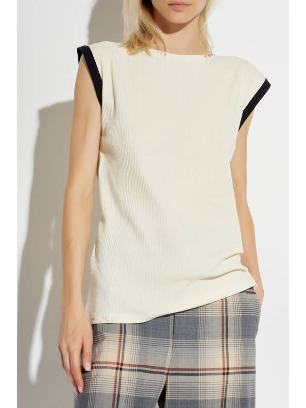 Marni Top With Decorative Stitching, Women's, Cream - MARNI - BALAAN 3