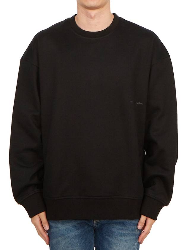 Leather Patch Sweatshirt Black - WOOYOUNGMI - BALAAN 4