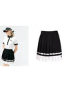 Golf color combination pleated skirt black - HENRY STUART - BALAAN 3