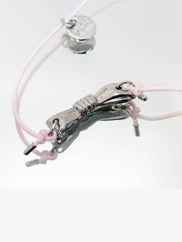 Ribbon Silver Wire Bracelet Pink 4VDIA30968 - DIOR - BALAAN 1