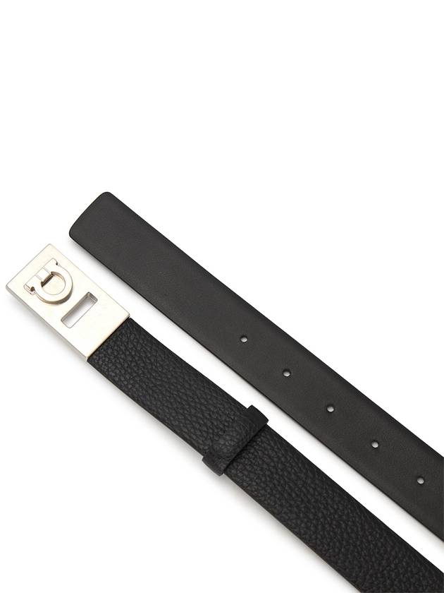 Men's Fixed Leather Belt Black - SALVATORE FERRAGAMO - BALAAN 4