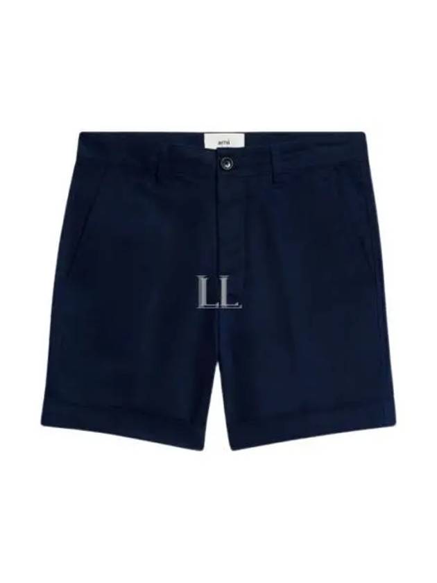 Cotton Chino Shorts Blue - AMI - BALAAN 2