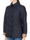 Women's Diamond Quilted Thermoregulated Check Jacket Midnight - BURBERRY - BALAAN 4