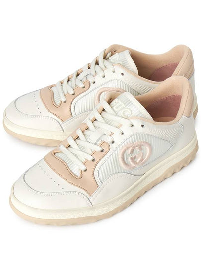 MAC80 Leather Low-Top Sneakers Pink White - GUCCI - BALAAN 2