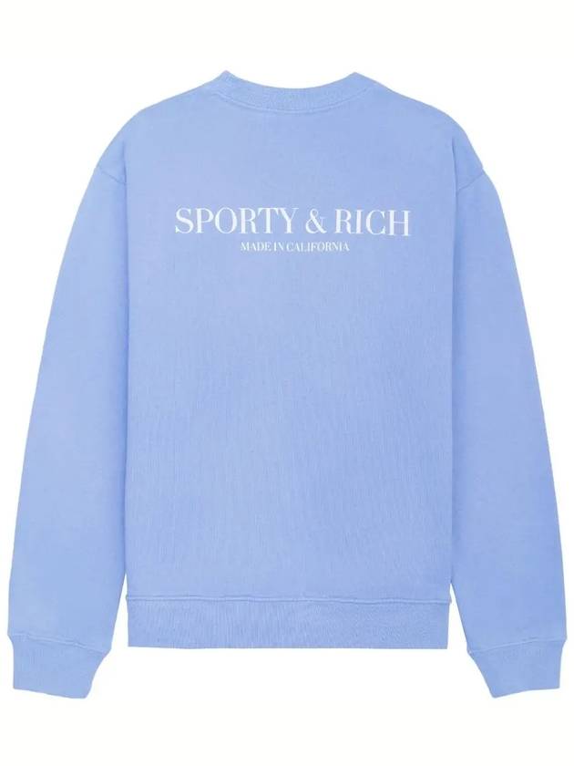 California Crew Neck Cotton Sweatshirt Light Blue - SPORTY & RICH - BALAAN 4