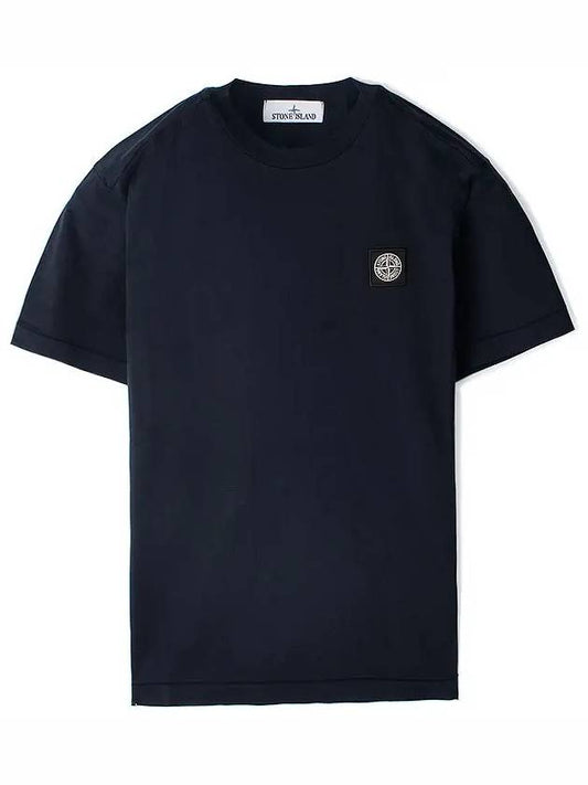 Logo Patch Short Sleeves T-Shirt Navy - STONE ISLAND - BALAAN 2