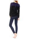 Purple Wings Print Cotton Sweatshirt Black - MARCELO BURLON - BALAAN 4