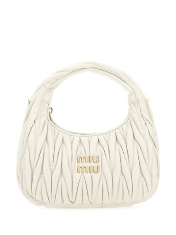 Wander Materasse Nappa Leather Hobo Tote Bag White - MIU MIU - BALAAN 1