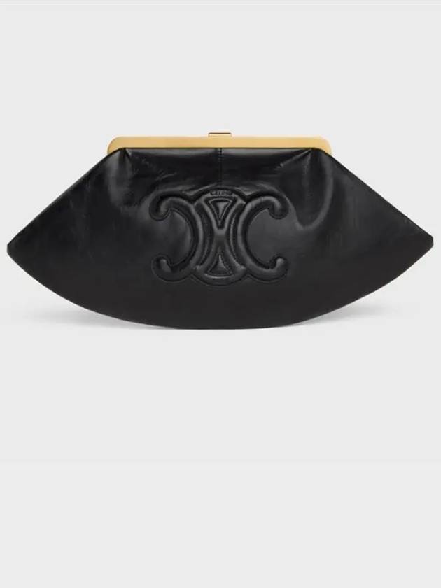 Triomphe Lambskin Pouch Bag Black - CELINE - BALAAN 2