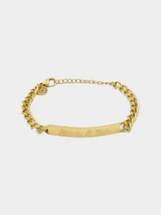 Chain Detail Embossed Logo Bracelet Gold - SPORTY & RICH - BALAAN 2