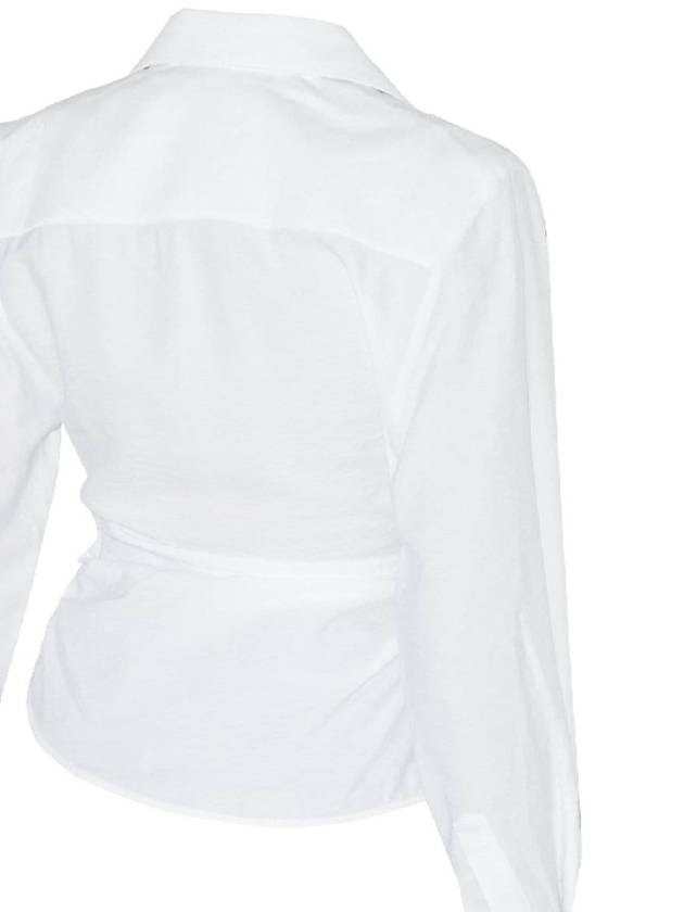 Le Chemise Bahia Tied Sash Shirt White - JACQUEMUS - BALAAN 4