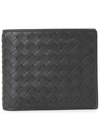 Men's Intrecciato Half Wallet Dark Grey - BOTTEGA VENETA - BALAAN 2