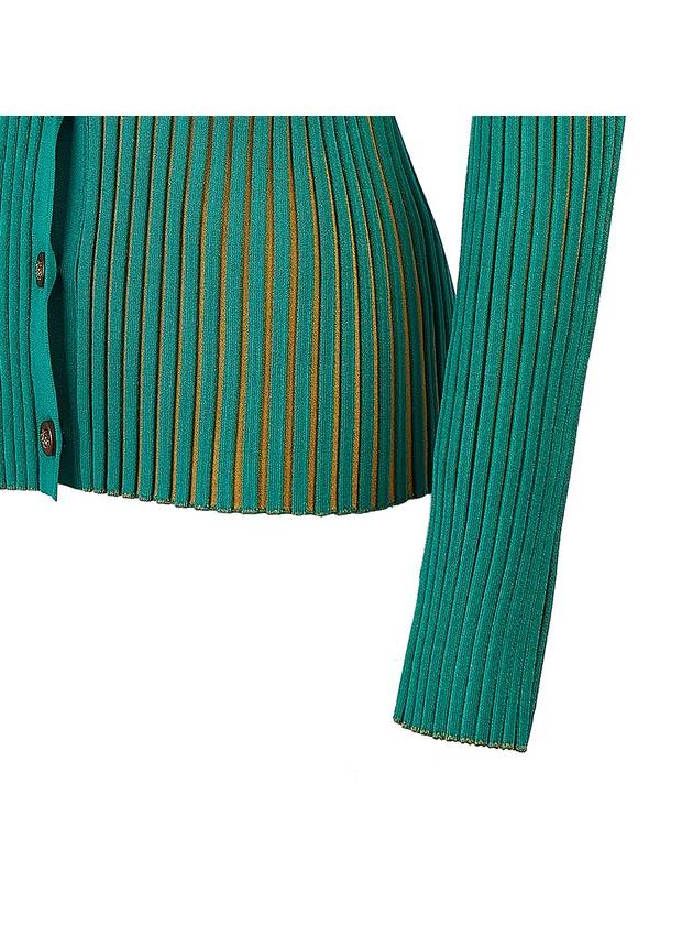 Women's Two-Tone Stretch Cardigan Green - TORY BURCH - BALAAN 7