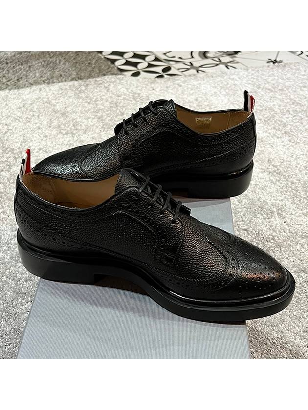 Men's Classic Long Wing Brogue Lace Up Brogue Shoes Black - THOM BROWNE - BALAAN 4