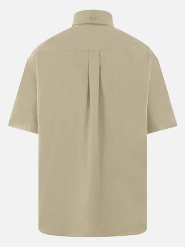 Cotton Oxford Short Sleeve Shirt Green - BURBERRY - BALAAN 5