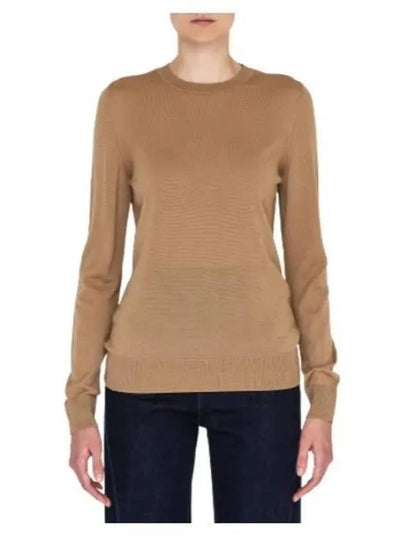 Crewneck Wool Knit Top Camel - EMPORIO ARMANI - BALAAN 2