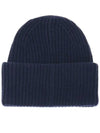 Face Patch Ribbed Wool Beanie Navy - ACNE STUDIOS - BALAAN 4