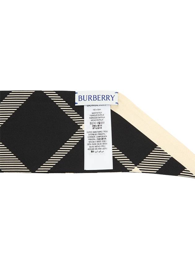 Nova Check Silk Scarf Black - BURBERRY - BALAAN 6