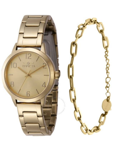 Invicta Wildflower Quartz Gold Dial Ladies Watch 47271 With Bracelet - INVICTA - BALAAN 1