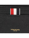 Pebble Grain Leather Stripe Note Compartment Card Wallet Black - THOM BROWNE - BALAAN 6