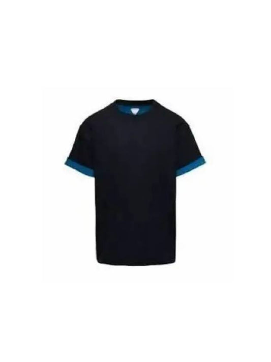 Double Layer Cotton Short Sleeve T-Shirt Black - BOTTEGA VENETA - BALAAN 2