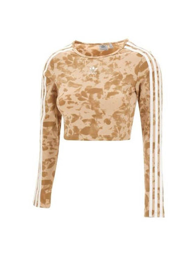 AOP Crew Neck Long Sleeve T-Shirt Beige - ADIDAS - BALAAN 1