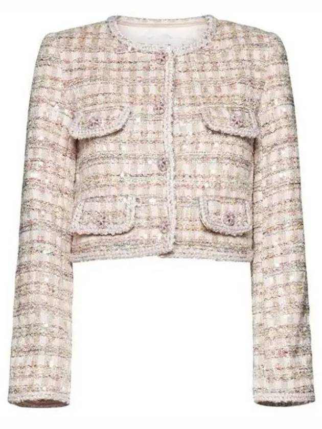 SEQUIN BOUCLE JACKET PF23 099J PINK 1006229 - SELF PORTRAIT - BALAAN 1