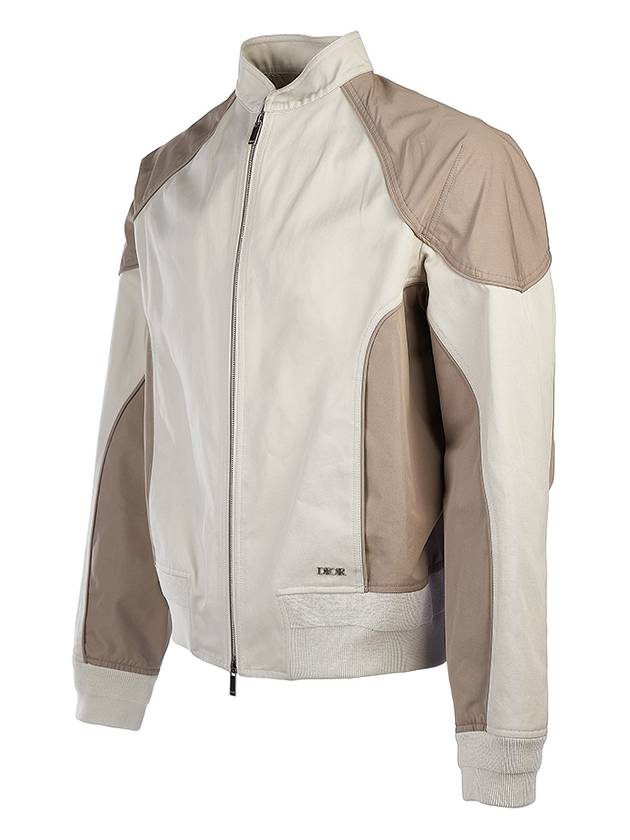 Cotton Canvas Bomber Jacket Beige - DIOR - BALAAN 3